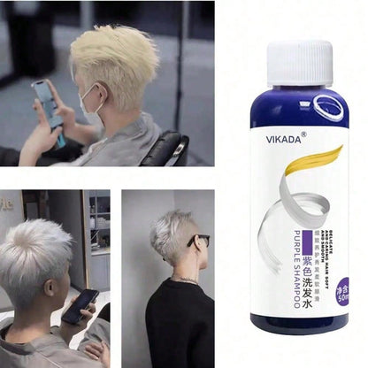Purple Color Shampoo 275ml - Remove Yellow Tones & Balance Gray Hair for Vibrant Locks 1pc 1Pc Sample 50ML 1pc-1Pc Sample 50ML-