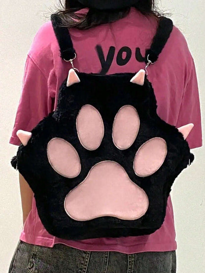 Adorable Cat Paw Plush Backpack: The Perfect Personalized Gift for Trendy Girls! Default Title Default Title-