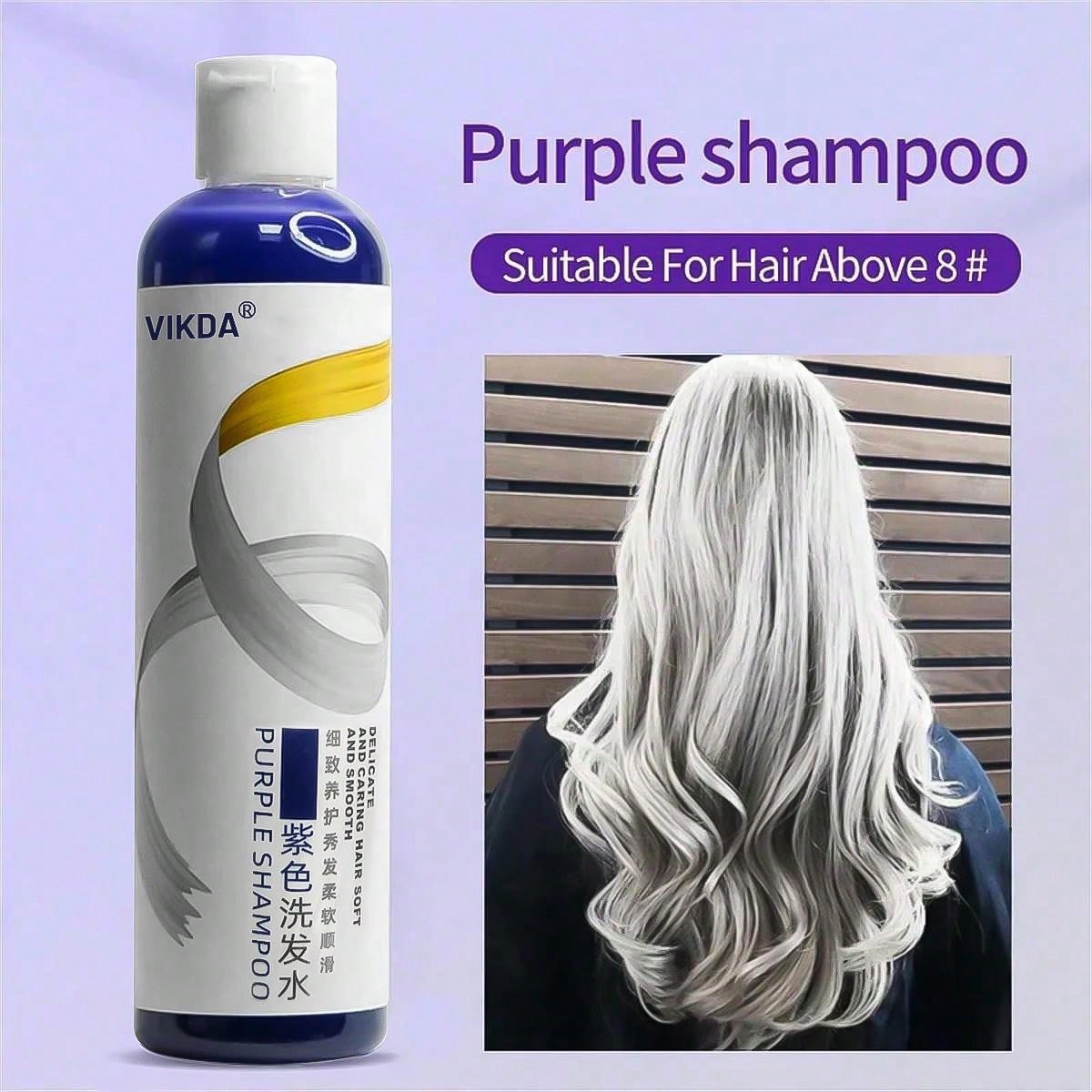 Purple Color Shampoo 275ml - Remove Yellow Tones & Balance Gray Hair for Vibrant Locks 1pc 1Pc Sample 50ML 1pc-1Pc Sample 50ML-