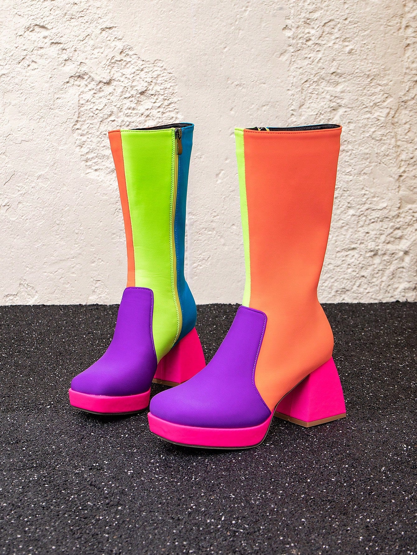 Mid-Calf Boots for Women - Chunky Heel Platform Footwear EUR35 EUR36 EUR37 EUR35-EUR36-EUR37-EUR38-EUR39-EUR40-EUR41-EUR42-EUR43-