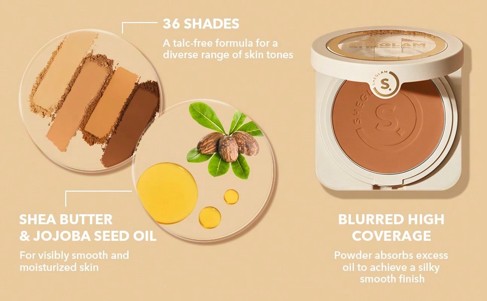 Skin Focus High Coverage Powder Foundation - Flawless Matte Finish in 36 Shades for All-Day Fair / one-size Porcelain / one-size Shell / one-size Fair / one-size-Porcelain / one-size-Shell / one-size-Nude / one-size-Sand / one-size-Peach / one-size-Honey / one-size-Almond / one-size-