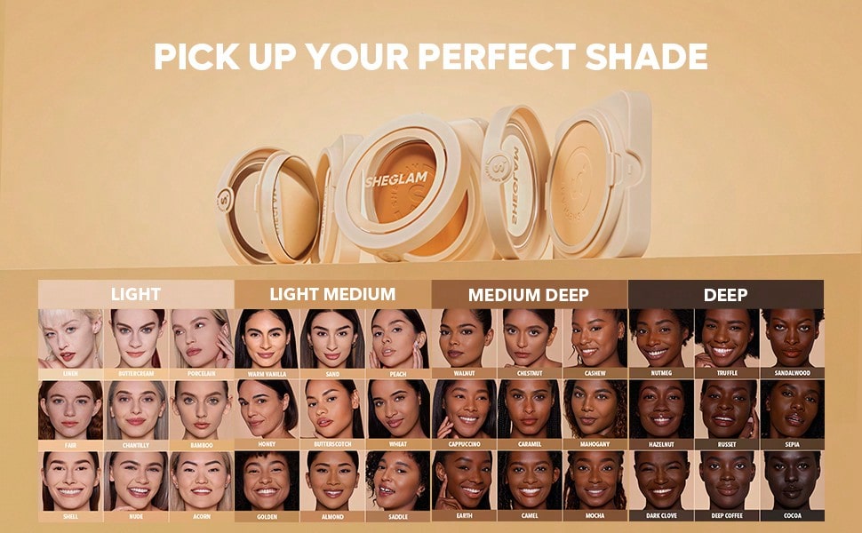 Skin Focus High Coverage Powder Foundation - Flawless Matte Finish in 36 Shades for All-Day Fair / one-size Porcelain / one-size Shell / one-size Fair / one-size-Porcelain / one-size-Shell / one-size-Nude / one-size-Sand / one-size-Peach / one-size-Honey / one-size-Almond / one-size-