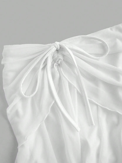 Women's Solid Color Flared Pants with Ruched Sides and Stylish Ribbon Detail Black / XS Black / M Black / S Black / XS-Black / M-Black / S-Black / L-White / XS-White / M-White / S-White / L-