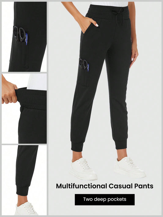 Versatile Solid Color Deep Pocket Scrub Pants for Professionals Navy Blue / XS Navy Blue / S Navy Blue / M Navy Blue / XS-Navy Blue / S-Navy Blue / M-Navy Blue / L-Navy Blue / XL-Black / XS-Black / S-Black / M-Black / L-Black / XL-