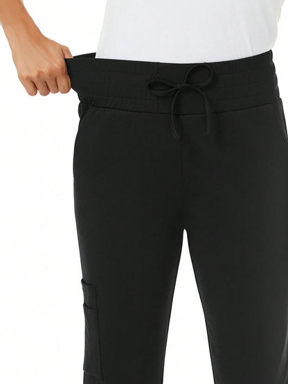 Versatile Solid Color Deep Pocket Scrub Pants for Professionals