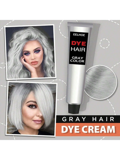 Gentle Grandma Grey Hair Dye - Fashionable Permanent Color Cream for All Hair Types 100ml 100ml*2 100ml-100ml*2-