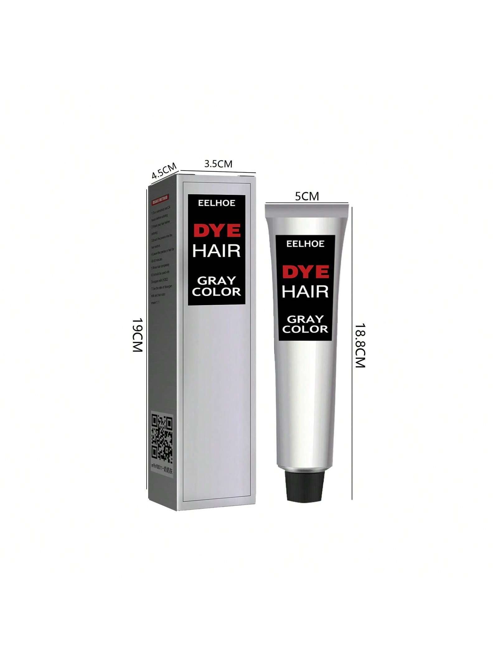 Gentle Grandma Grey Hair Dye - Fashionable Permanent Color Cream for All Hair Types 100ml 100ml*2 100ml-100ml*2-