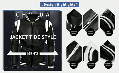 Men's Lightweight Faux Leather Stand Collar Motorcycle Jacket Yellow / S Yellow / M Yellow / L Yellow / S-Yellow / M-Yellow / L-Yellow / XL-Yellow / XXL-Black / S-Black / M-Black / L-Black / XL-Black / XXL-White / S-White / M-White / L-White / XL-White / XXL-