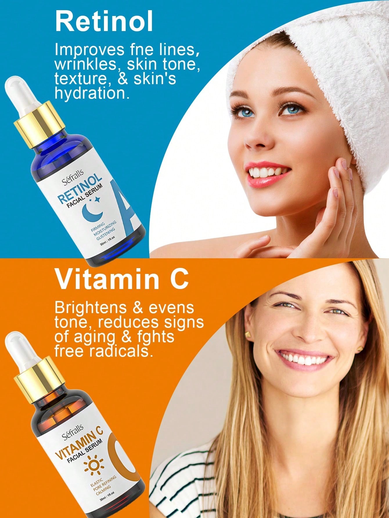 Revitalize Your Skin: Vitamin C & Retinol Face Serum Set for Radiance and Anti-Aging Default Title Default Title-
