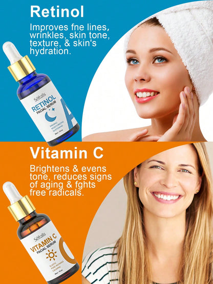 Revitalize Your Skin: Vitamin C & Retinol Face Serum Set for Radiance and Anti-Aging Default Title Default Title-