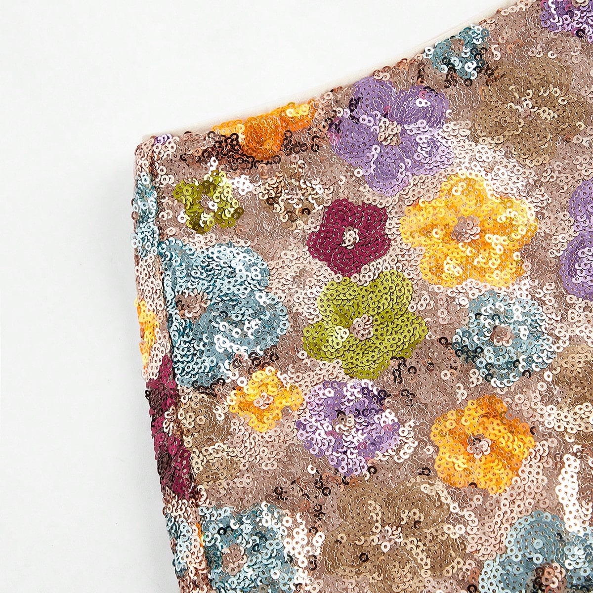 Vintage Charm: Anewsta Floral Sequin Embroidered Shorts for Holiday Parties S M L S-M-L-XL-