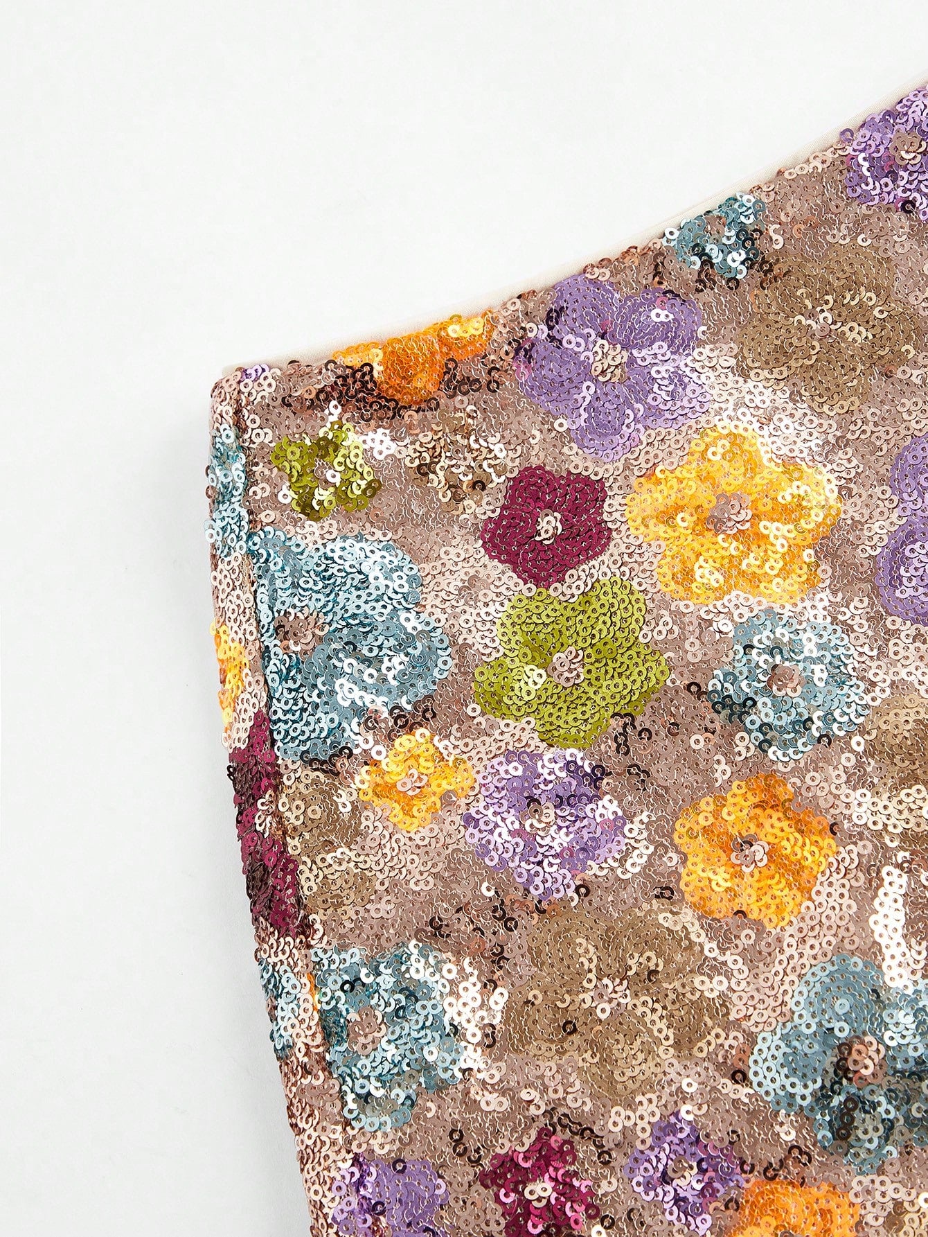Vintage Charm: Anewsta Floral Sequin Embroidered Shorts for Holiday Parties S M L S-M-L-XL-