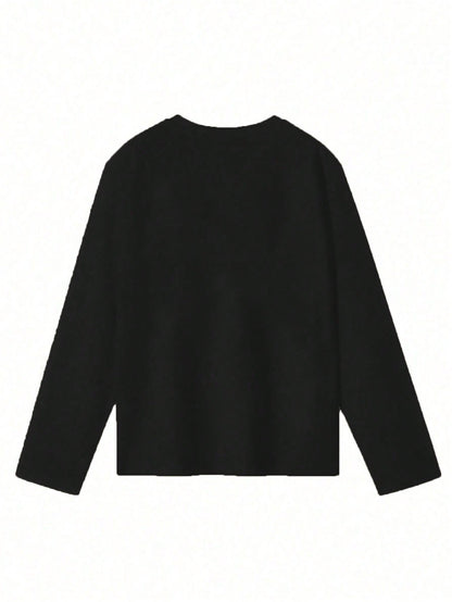 Skeleton Print Crew Neck T-Shirt for Tween Boys Dark Grey / 8Y Dark Grey / 9Y 