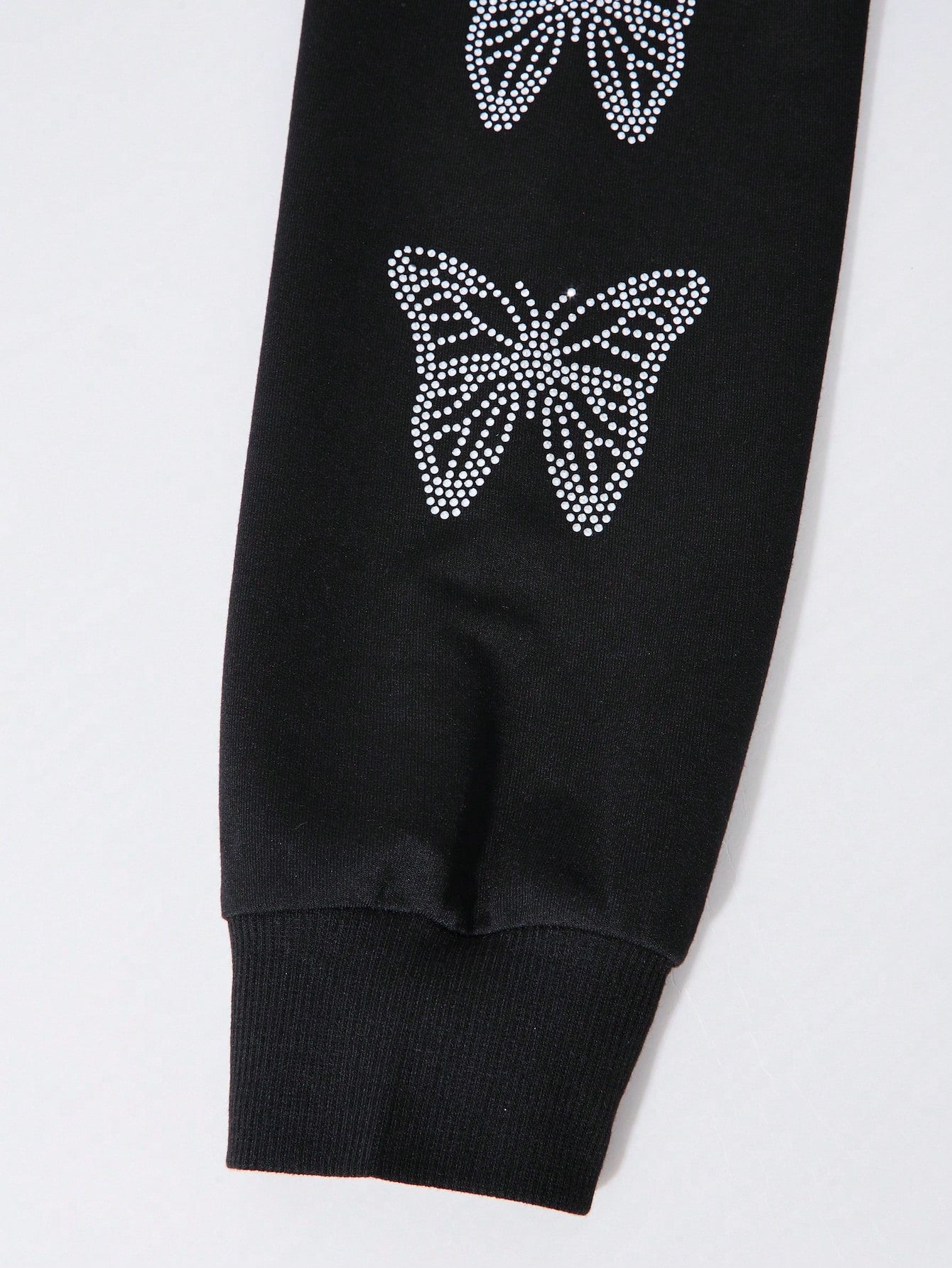 Trendy Butterfly Rhinestone Zipped Hoodie for Teenage Girls - Perfect for Fall & Winter