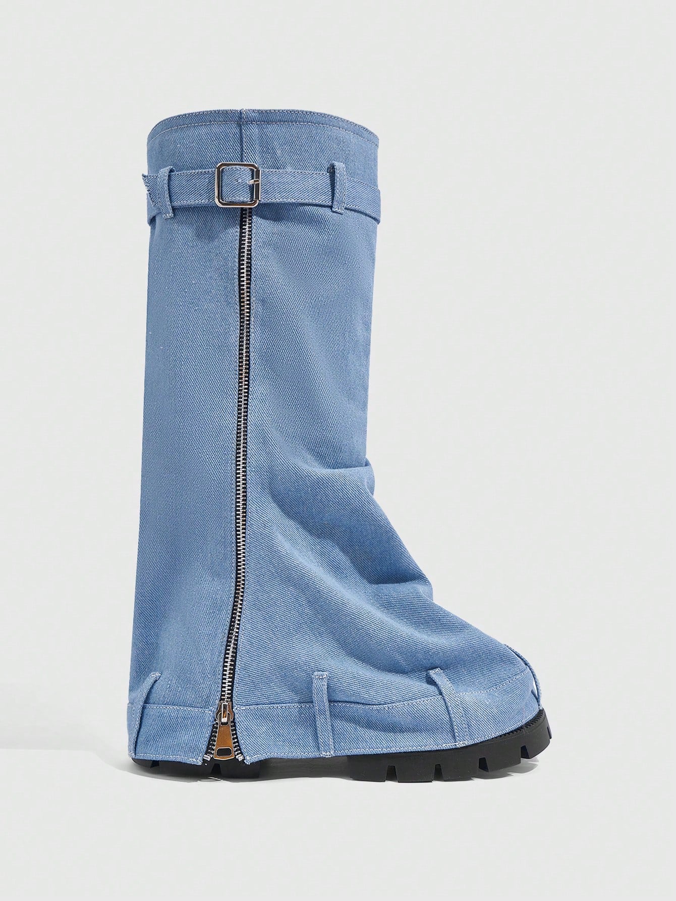 Elevate Your Style Thick-Soled Wedge Heel Western Riding Boots