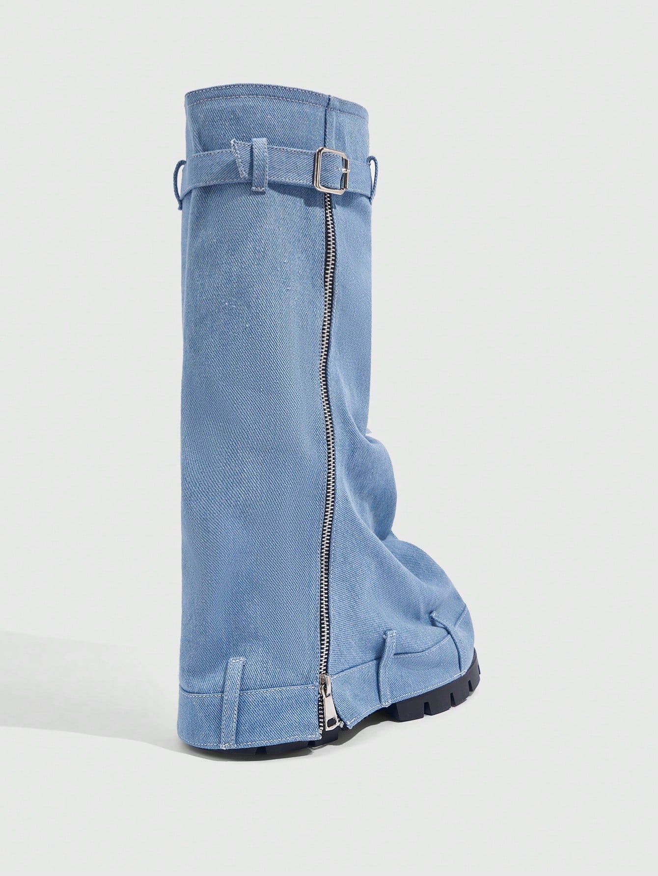 Elevate Your Style Thick-Soled Wedge Heel Western Riding Boots