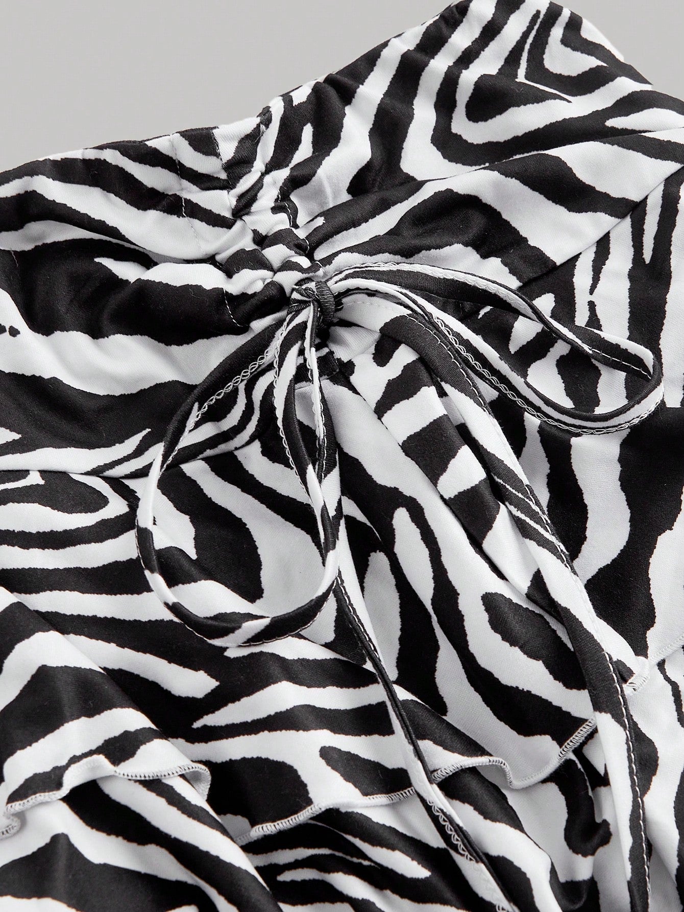 Chic Zebra Print Pleated Ruffle Mini Skirt for Effortless Fall Style XS S M XS-S-M-L-