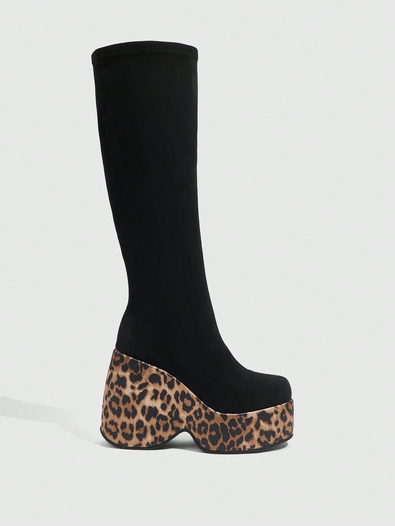 Leopard Print Chunky Heel Boots Comfortable Round Toe Design with Side Zipper EUR36 EUR37 EUR38 EUR36-EUR37-EUR38-EUR39-EUR40-EUR41-