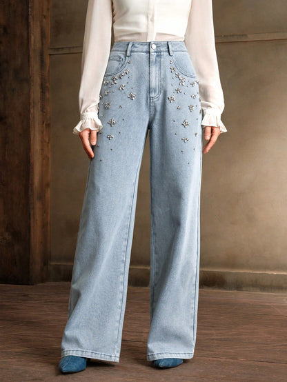 Elegant Handmade Straight Leg Pants: Chic and Comfy Spring/Summer Outfits for Women Light Wash / S Light Wash / M Light Wash / L Light Wash / S-Light Wash / M-Light Wash / L-Light Wash / XL-Dark Grey / S-Dark Grey / M-Dark Grey / L-Dark Grey / XL-Dark Wash / S-Dark Wash / M-Dark Wash / L-Dark Wash / XL-