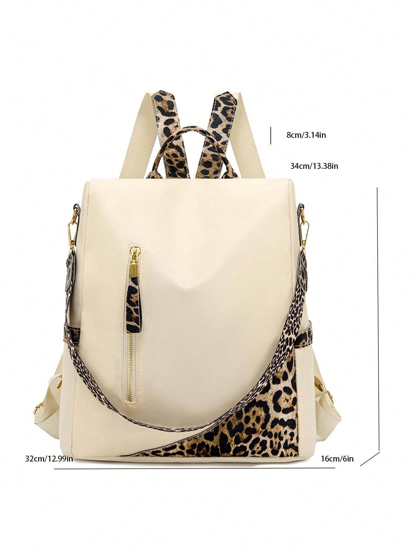 Chic & Secure: Two-Tone Anti-Theft Large Capacity Backpack for Stylish Students Black Beige Black-Beige-