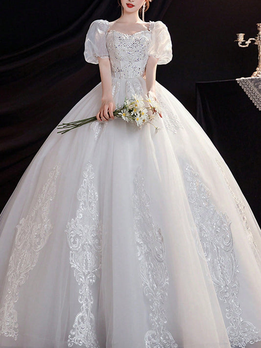 Elegant Princess-Style Floor-Length Wedding Dress for the Modern Bride