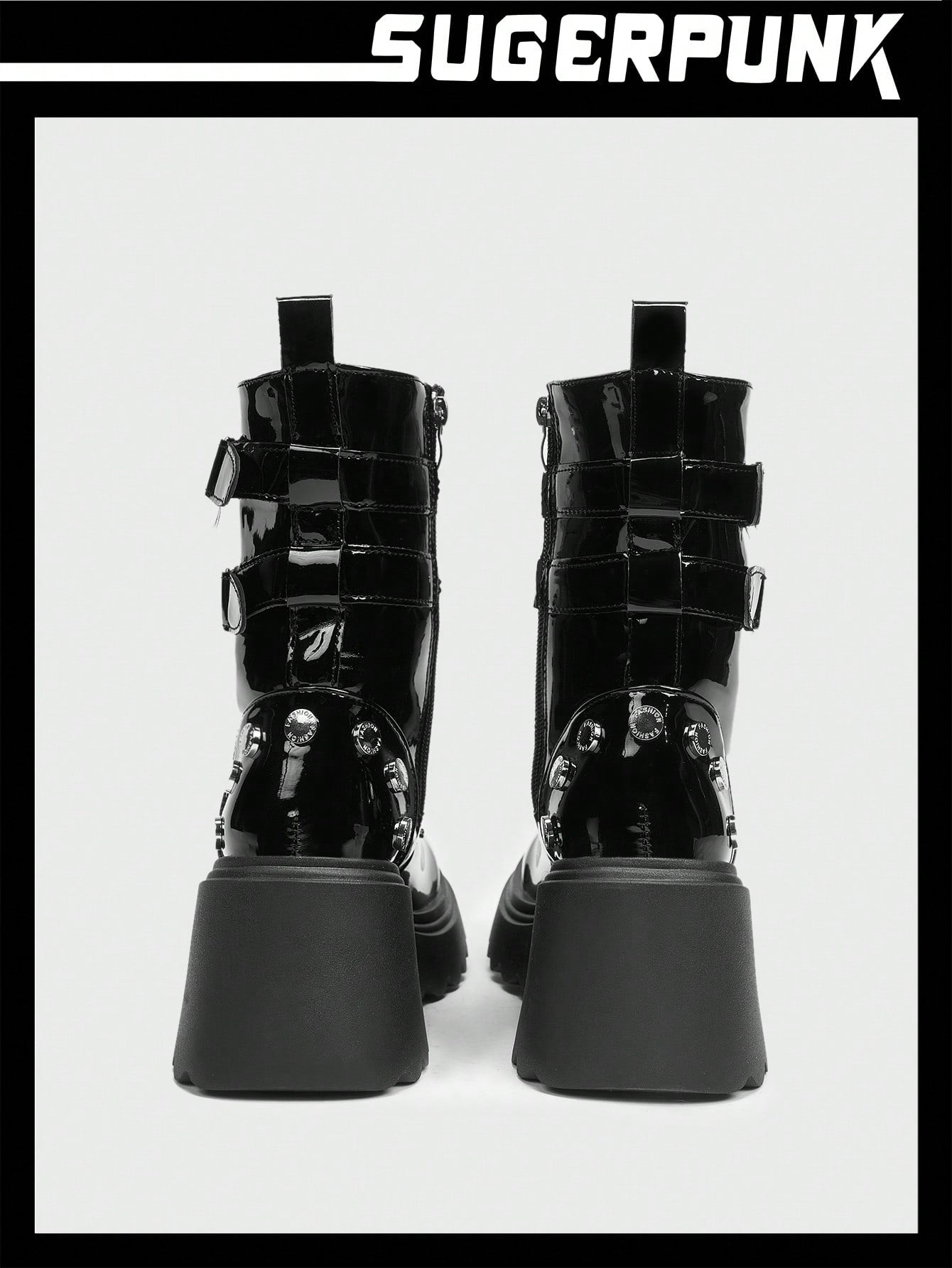Women's Thick Sole Rider Boots - Trendy Punk Style Footwear EUR35 EUR36 EUR37 EUR35-EUR36-EUR37-EUR38-EUR39-EUR40-