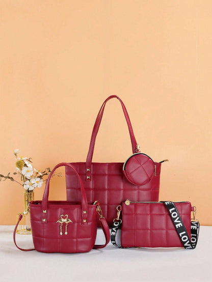 Chic Dual-Style Tote and Crossbody Bag for Effortless Fashion Grey Black Pink Grey-Black-Pink-Black-2-Multicolor-Black-3-White-Black-4-Burgundy-Black-5-Multicolor-6-