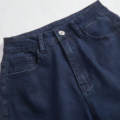 New Year Glam: High Waist Rhinestone Flare Leg Jeans for Effortless Style S M L S-M-L-XL-