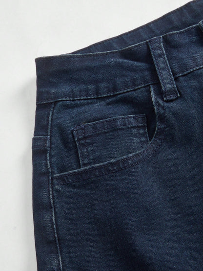 New Year Glam: High Waist Rhinestone Flare Leg Jeans for Effortless Style S M L S-M-L-XL-