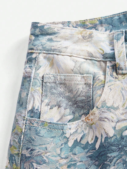 Vintage-Inspired High-Waisted Wide Leg Jeans for Women - Printed Style Pink / S Pink / M Pink / L Pink / S-Pink / M-Pink / L-Pink / XL-Yellow / S-Yellow / M-Yellow / L-Yellow / XL-Blue / S-Blue / M-Blue / L-Blue / XL-