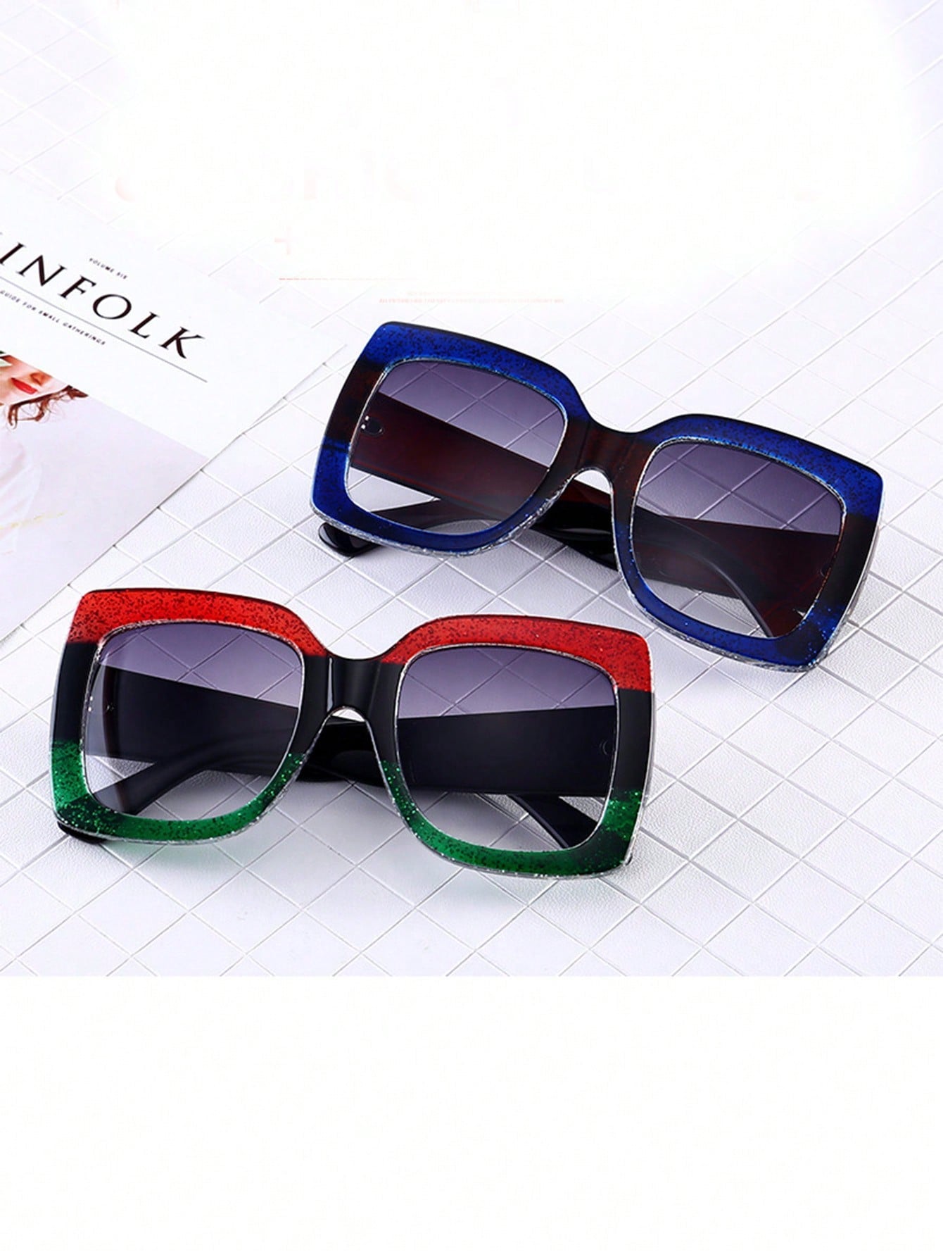 Trendy Retro Square Frame Sunglasses - Chic Accessories for Every Occasion