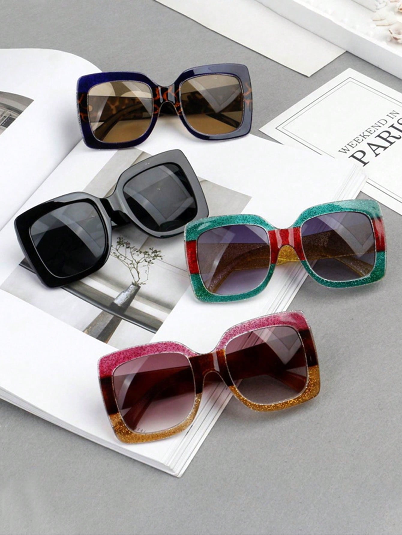 Trendy Retro Square Frame Sunglasses - Chic Accessories for Every Occasion