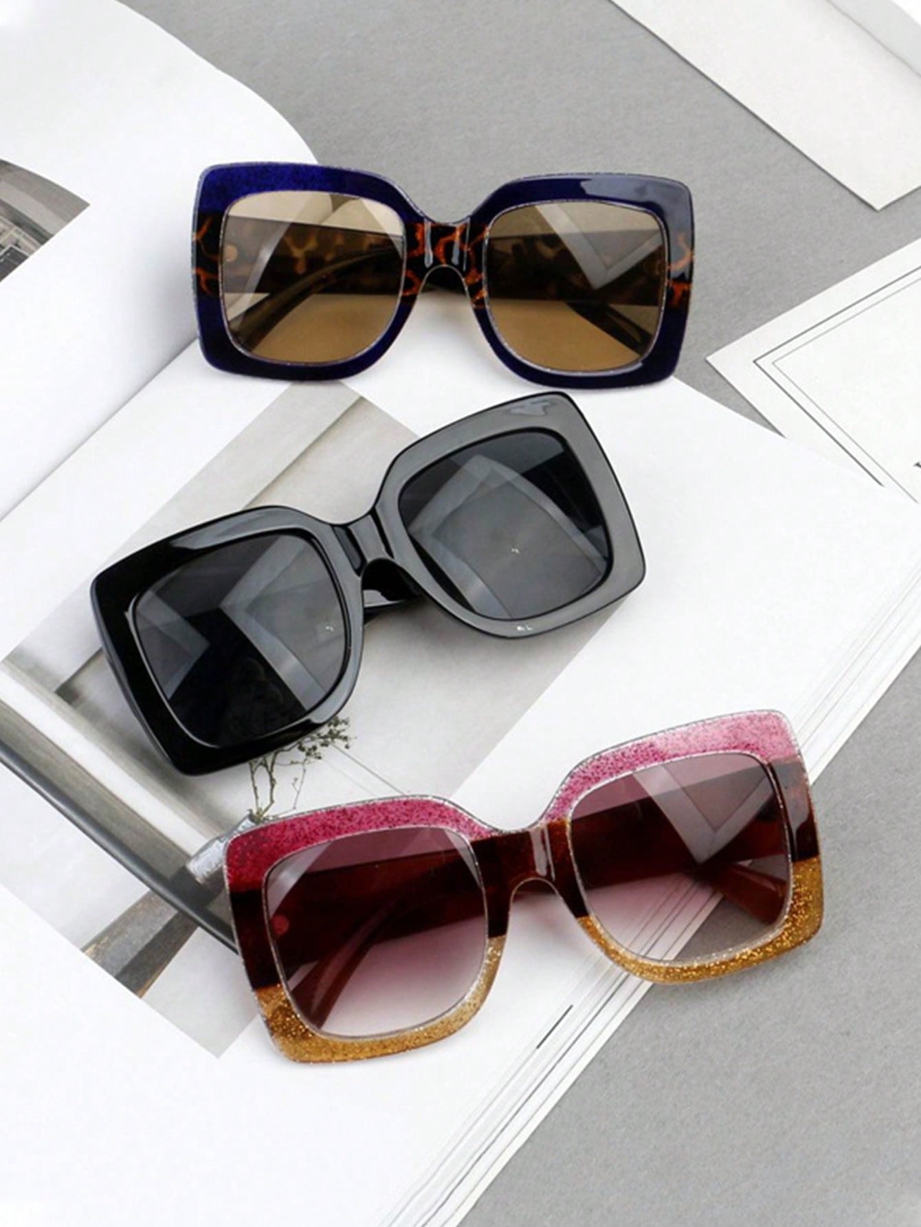 Trendy Retro Square Frame Sunglasses - Chic Accessories for Every Occasion