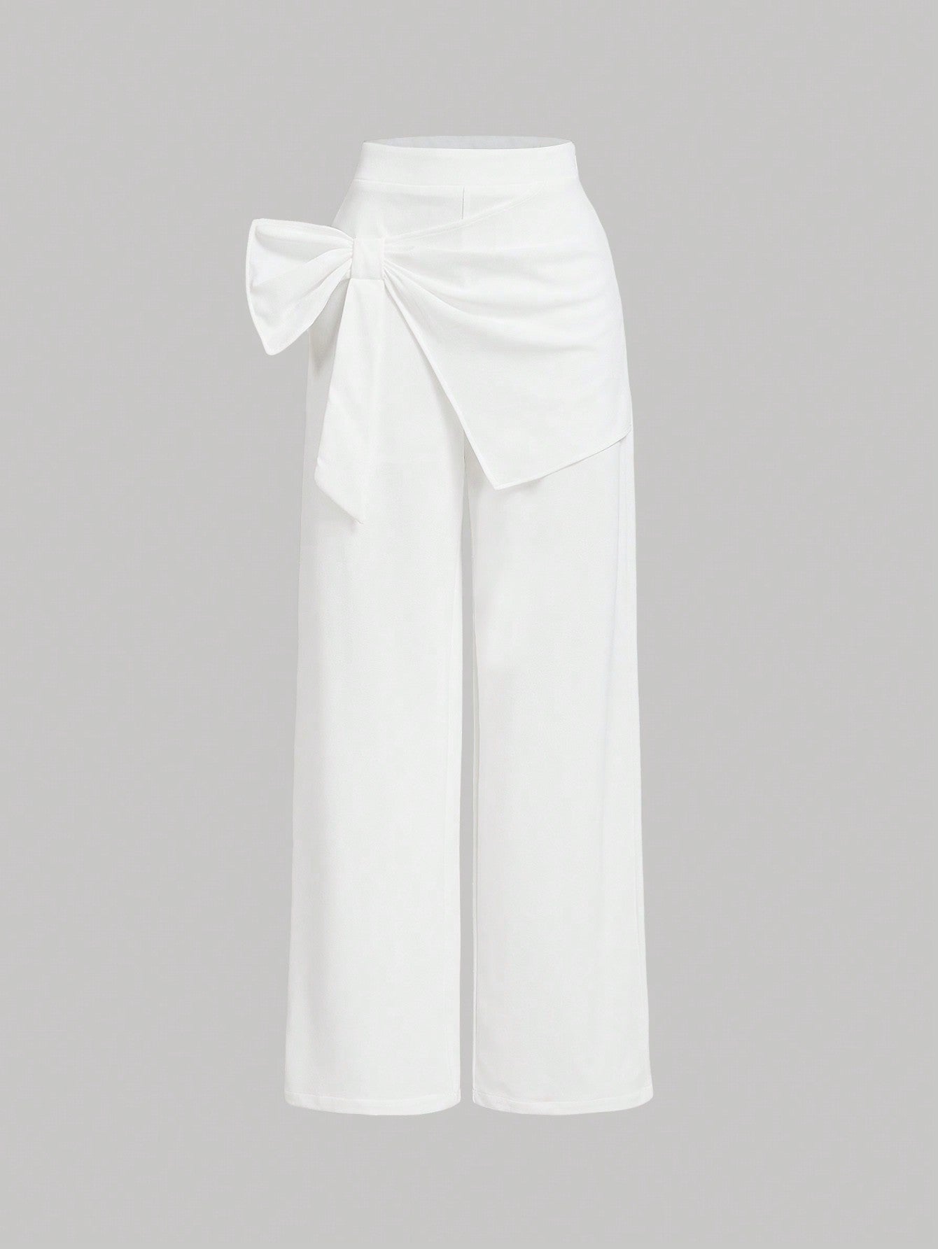 Trendy Khaki 3D Big Bow Asymmetrical Patch Trousers for Fall Fashion M L S M-L-S-XS-