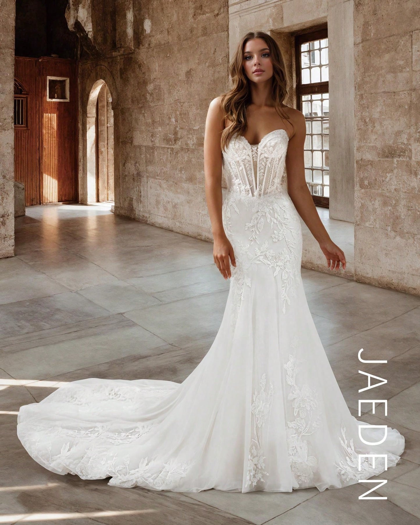 Ethereal Sweetheart A-Line Wedding Dress with Lace Appliqués and Dreamy Open Back