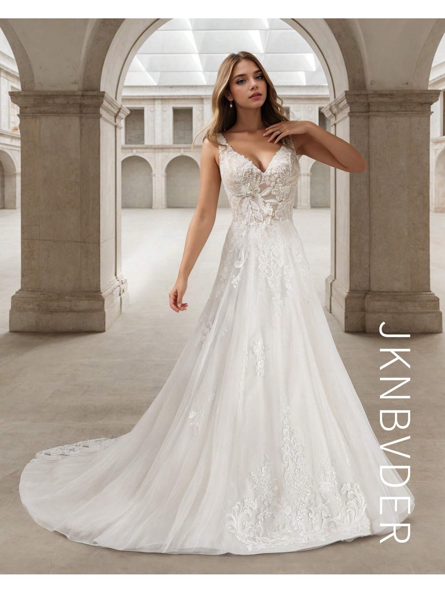 Romantic Sweetheart A-Line Wedding Dress with Elegant Lace Appliqués & Open Back