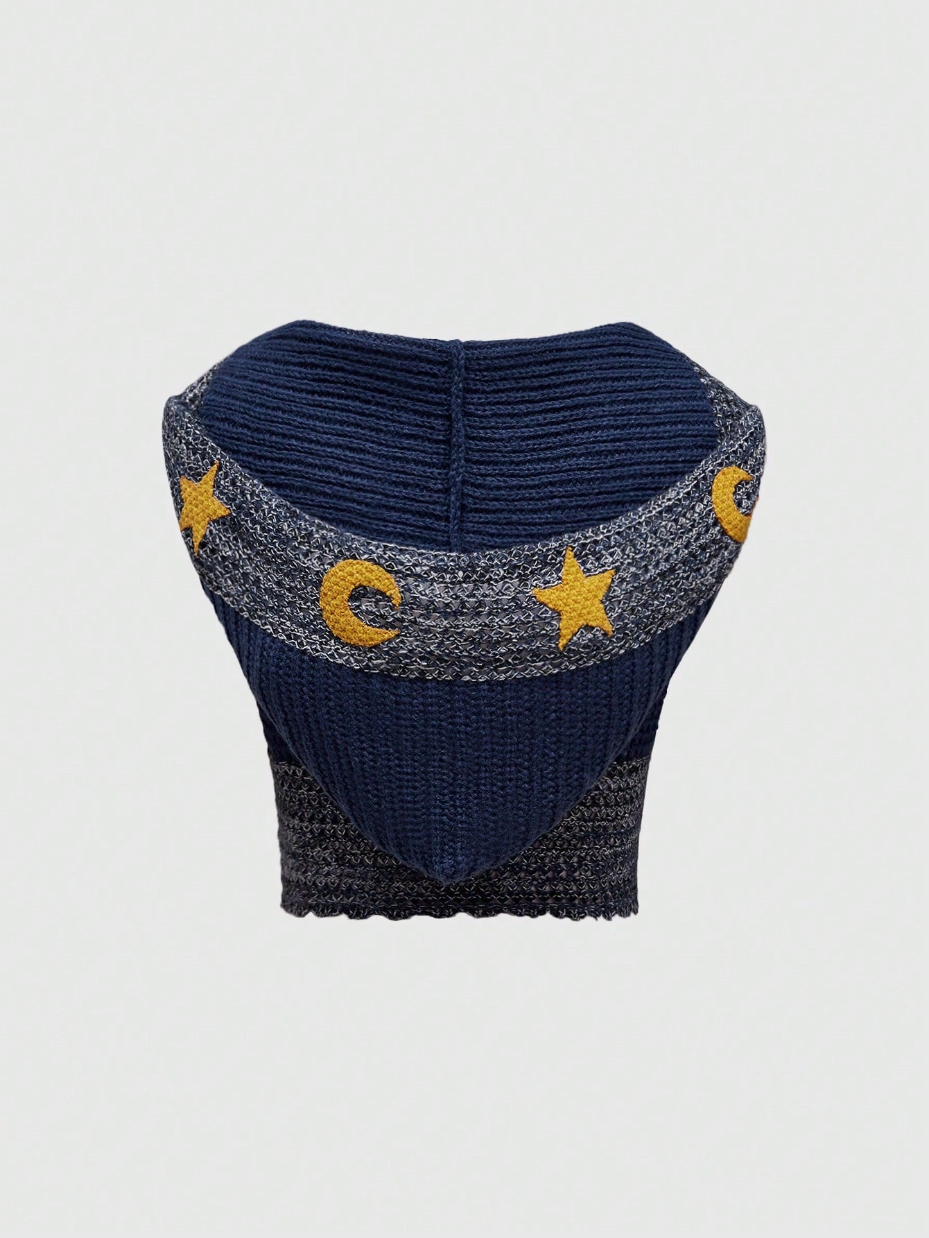 Boho Chic Sleeveless Hoodie with Celestial Moon and Stars Print XS XL XS-XL-