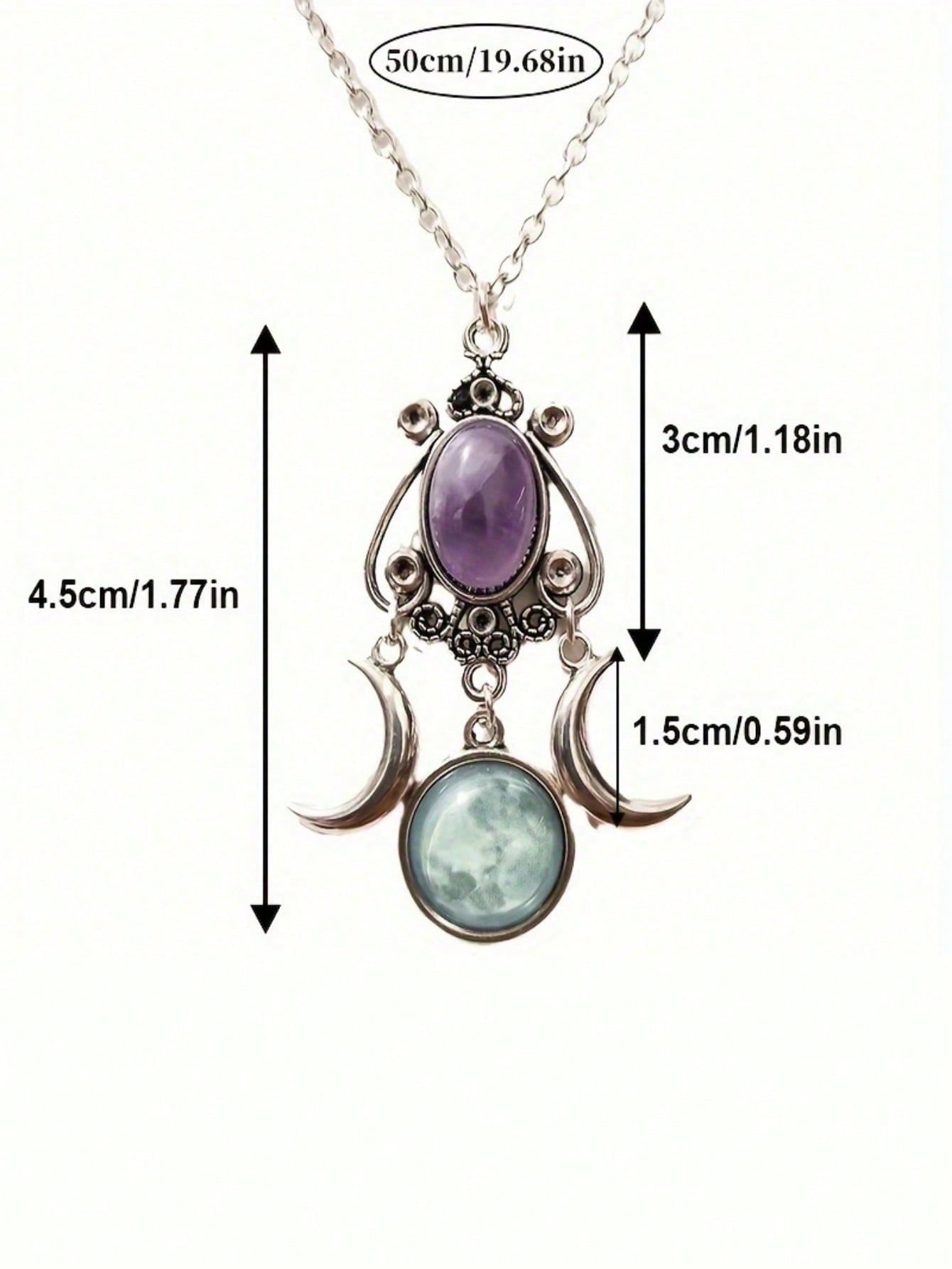 Triple Moon Goddess Necklace: A Charming Accessory for Any Celebration one-size / Black one-size / Purple 