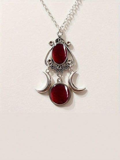 Triple Moon Goddess Necklace: A Charming Accessory for Any Celebration one-size / Black one-size / Purple 