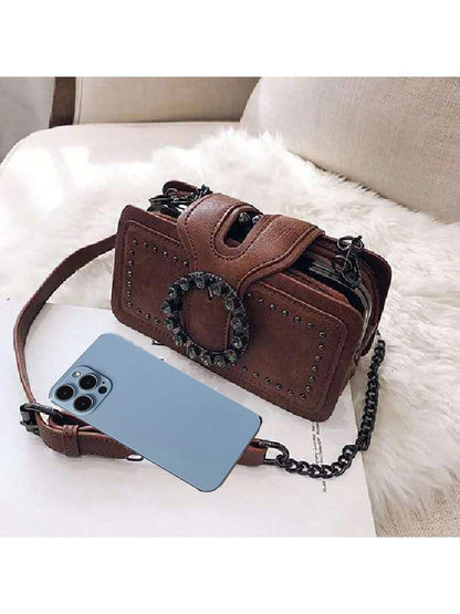 Chic Rivet-Decorated Multi-Compartment Crossbody Bag for Stylish Women Default Title Default Title-