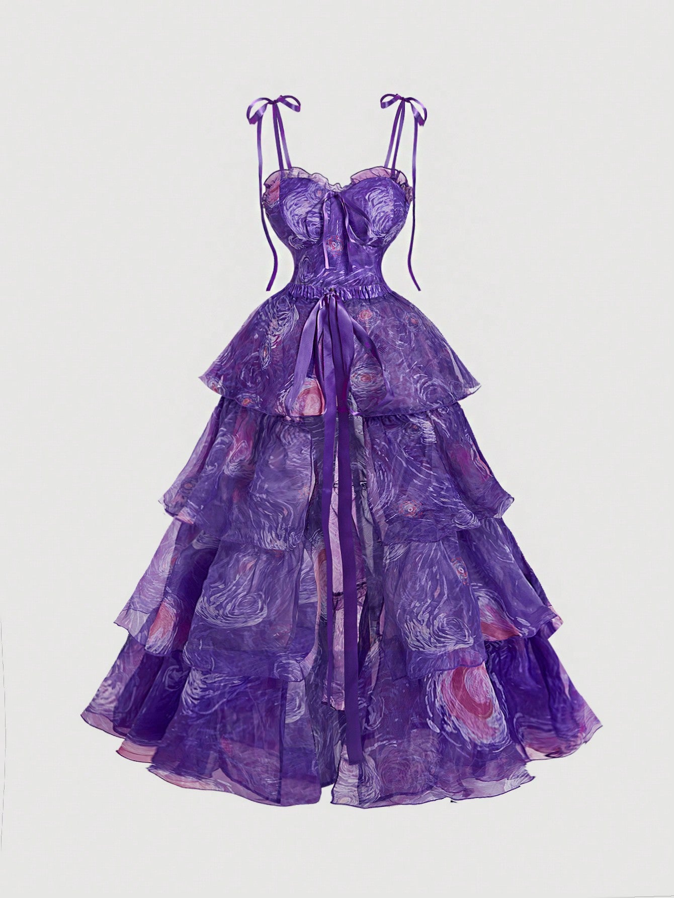 Elegant Women's Long Dress Featuring Van Gogh's Starry Sky Print Blue / XS Blue / S Blue / M Blue / XS-Blue / S-Blue / M-Blue / L-Multicolor / XS-Multicolor / S-Multicolor / M-Multicolor / L-Purple / XS-Purple / S-Purple / M-Purple / L-