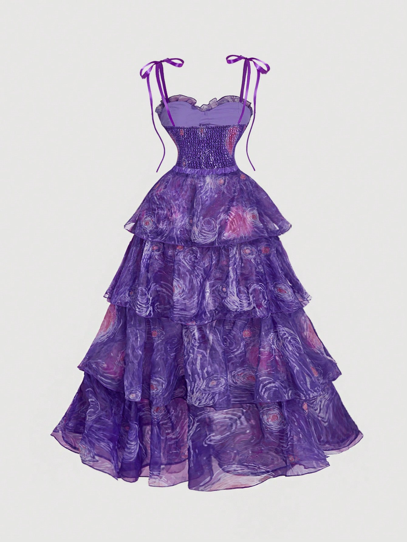 Elegant Women's Long Dress Featuring Van Gogh's Starry Sky Print Blue / XS Blue / S Blue / M Blue / XS-Blue / S-Blue / M-Blue / L-Multicolor / XS-Multicolor / S-Multicolor / M-Multicolor / L-Purple / XS-Purple / S-Purple / M-Purple / L-