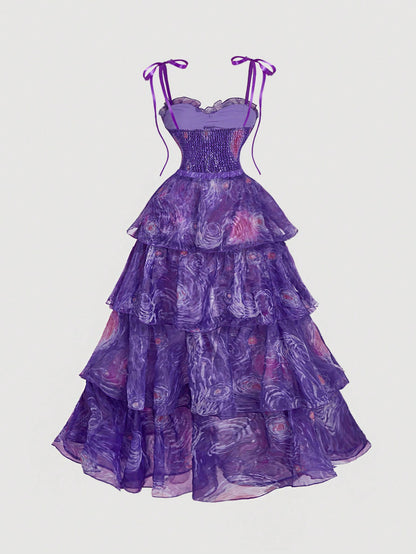 Elegant Women's Long Dress Featuring Van Gogh's Starry Sky Print Blue / XS Blue / S Blue / M Blue / XS-Blue / S-Blue / M-Blue / L-Multicolor / XS-Multicolor / S-Multicolor / M-Multicolor / L-Purple / XS-Purple / S-Purple / M-Purple / L-