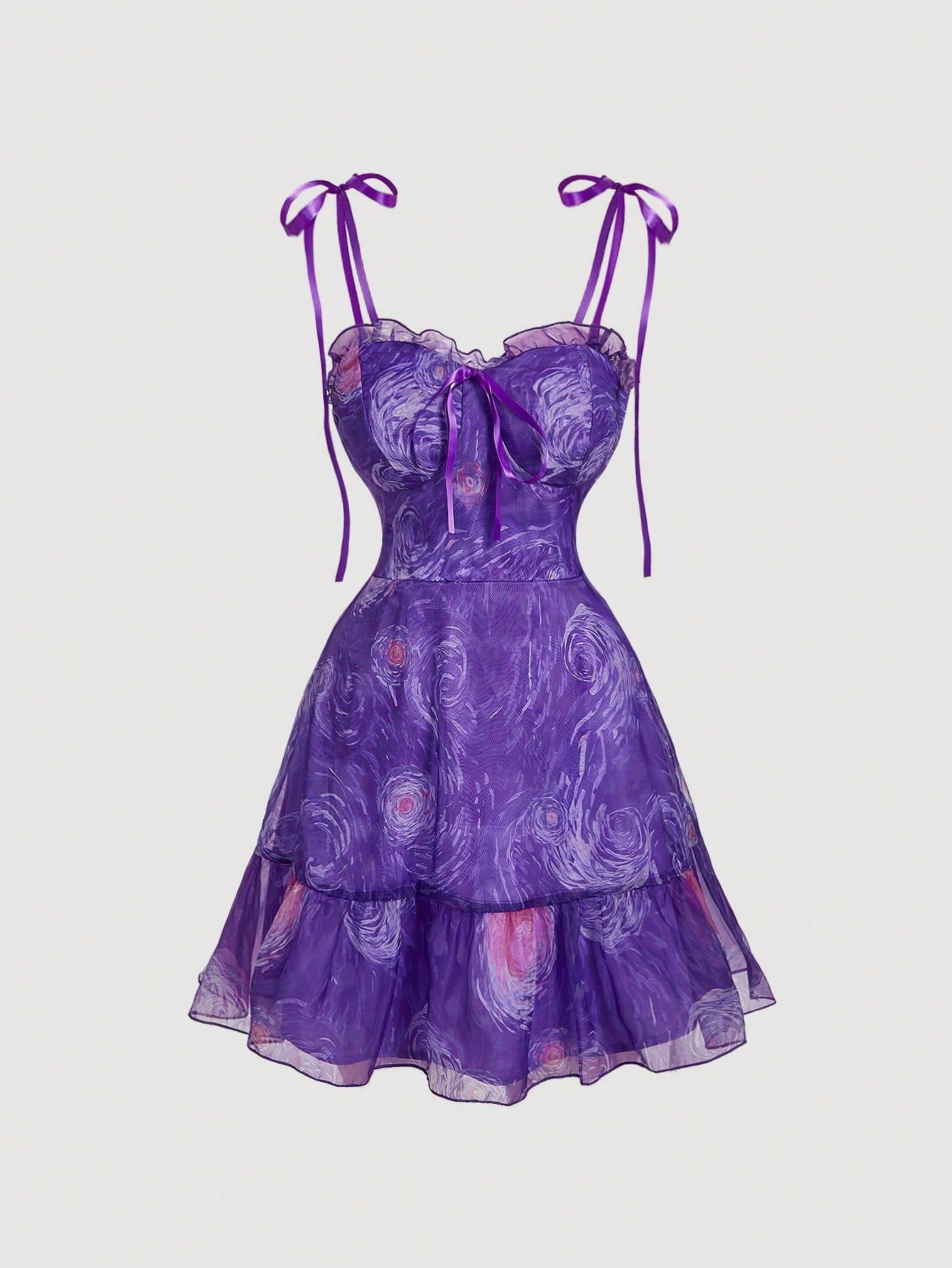 Elegant Women's Long Dress Featuring Van Gogh's Starry Sky Print Blue / XS Blue / S Blue / M Blue / XS-Blue / S-Blue / M-Blue / L-Multicolor / XS-Multicolor / S-Multicolor / M-Multicolor / L-Purple / XS-Purple / S-Purple / M-Purple / L-