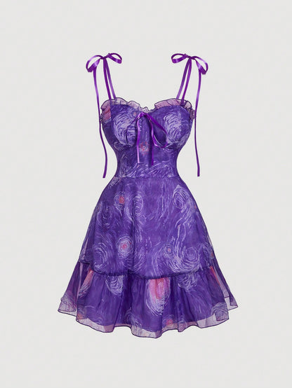 Elegant Women's Long Dress Featuring Van Gogh's Starry Sky Print Blue / XS Blue / S Blue / M Blue / XS-Blue / S-Blue / M-Blue / L-Multicolor / XS-Multicolor / S-Multicolor / M-Multicolor / L-Purple / XS-Purple / S-Purple / M-Purple / L-