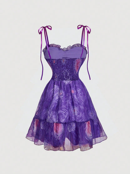 Elegant Women's Long Dress Featuring Van Gogh's Starry Sky Print Blue / XS Blue / S Blue / M Blue / XS-Blue / S-Blue / M-Blue / L-Multicolor / XS-Multicolor / S-Multicolor / M-Multicolor / L-Purple / XS-Purple / S-Purple / M-Purple / L-