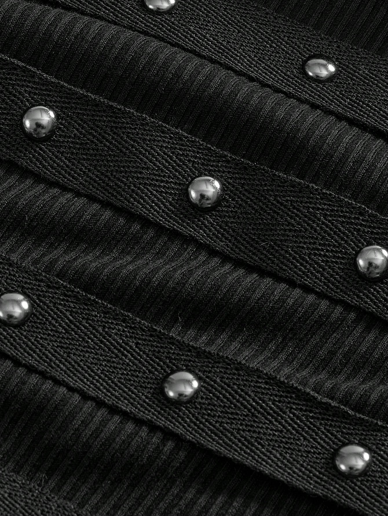 Grunge Punk Sleeveless Black Tank Top with Studded Rhinestones XS S M XS-S-M-