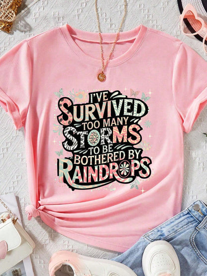 Plus Size Short Sleeved T-Shirt - Too Many Storms Graphic Tee