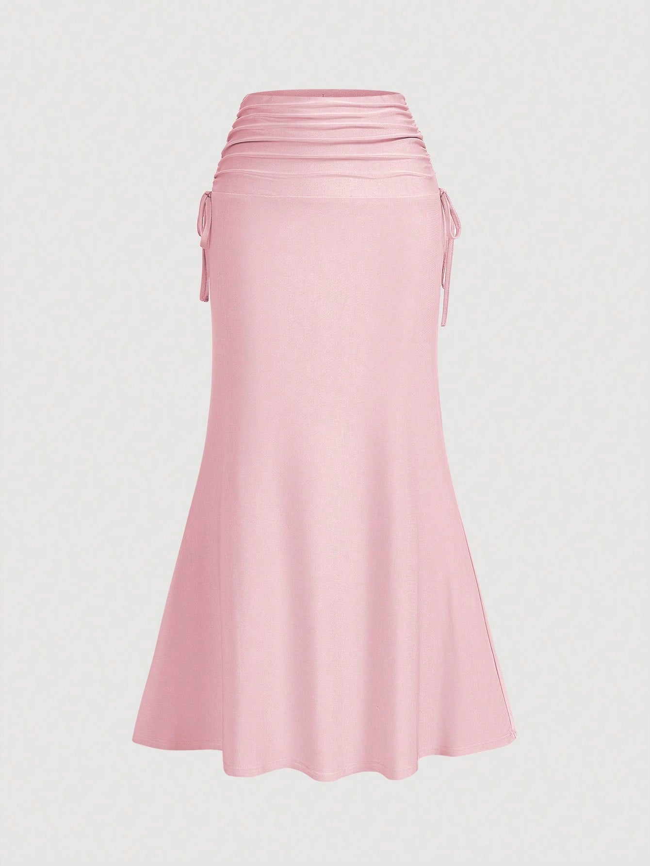 Van Gogh-Inspired Fish Tail Knitted Skirt for Women Pink