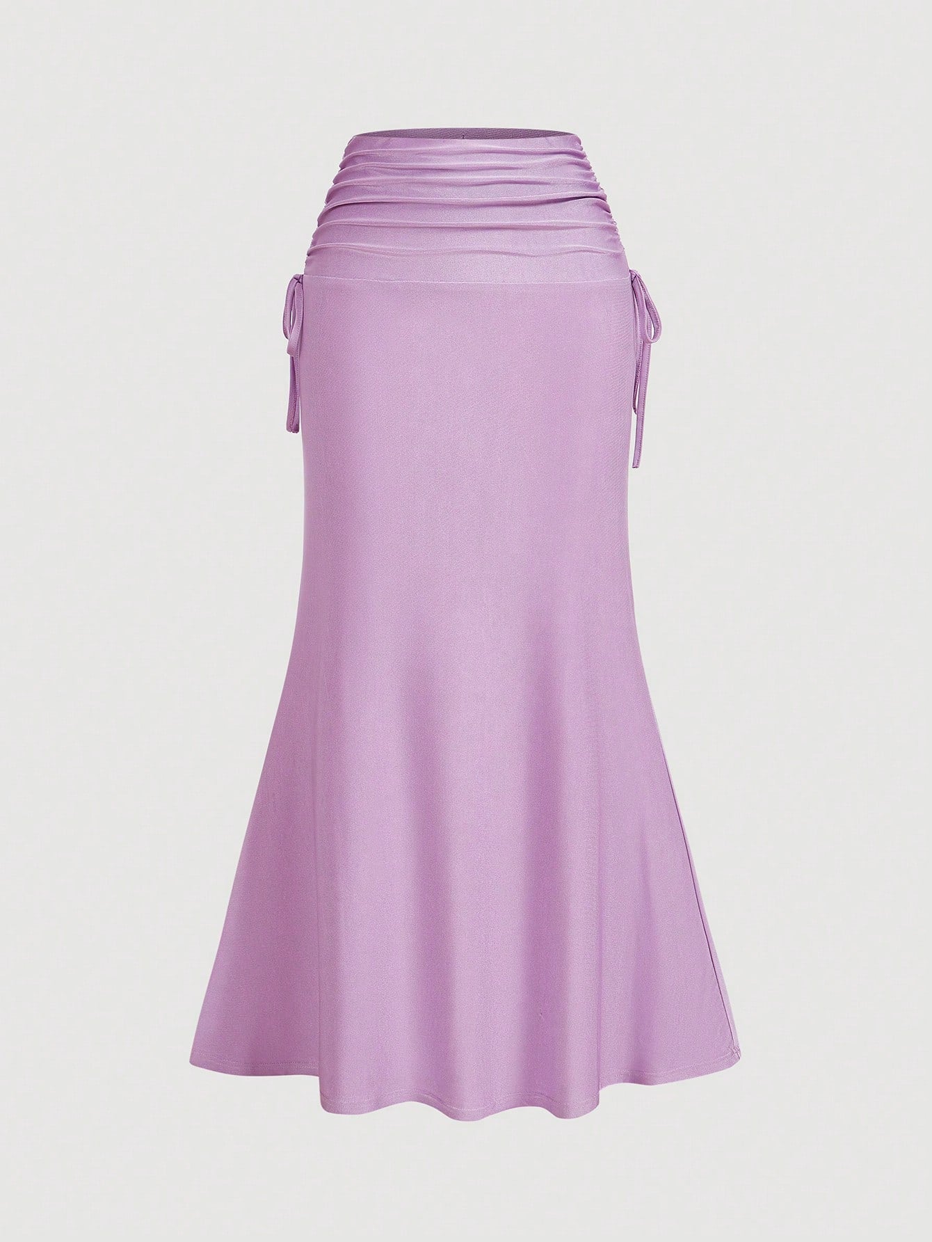 Van Gogh-Inspired Fish Tail Knitted Skirt for Women Lilac Purple